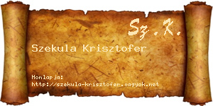 Szekula Krisztofer névjegykártya
